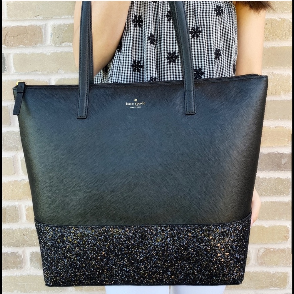 🥰NWT Kate Spade Large Glitter Tote - Picture 4 of 6